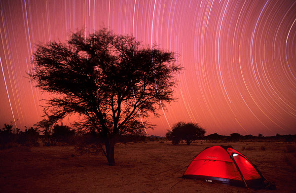Camping in the desert