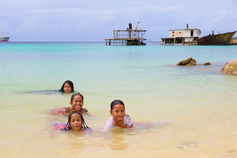 Shipwrecks in lagoon