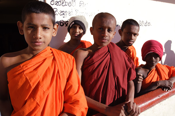 monks on Adam's Peak