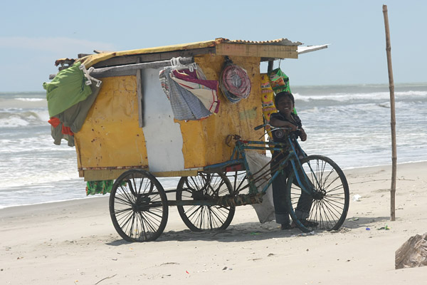 beach snack stand in Bangladesh