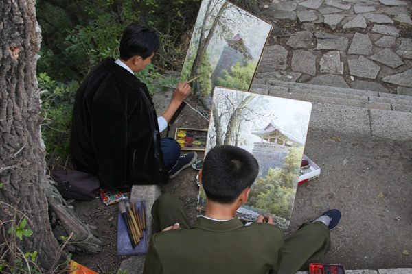North Korean art students