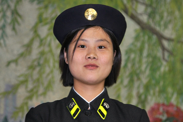 Female train conductor