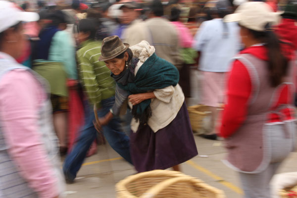 old lady rushing
